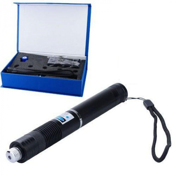 Laser albastru pointer 50000 mW, cu 2 acumulatori si 5 capete 3D [7]