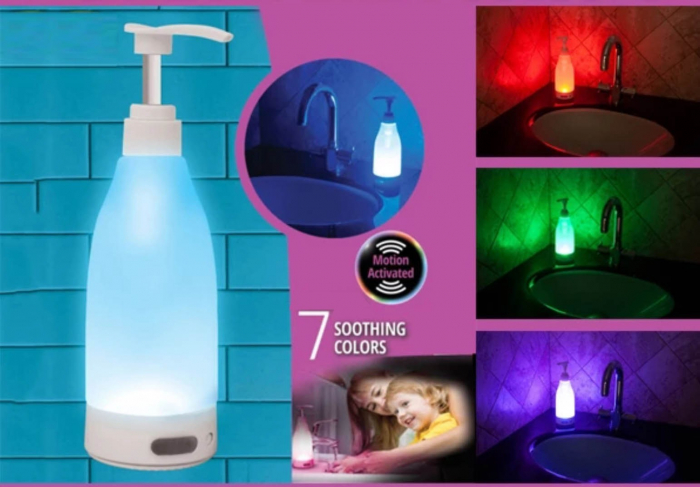 Dozator de sapun cu lumina LED si senzor de miscare, Soap Brite 400ml [3]