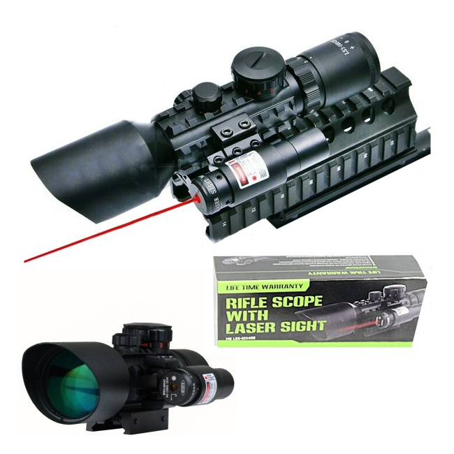 Luneta cu reticul iluminat rosu verde si laser rosu, M9 LS3-10x42E Rifle Scope [1]