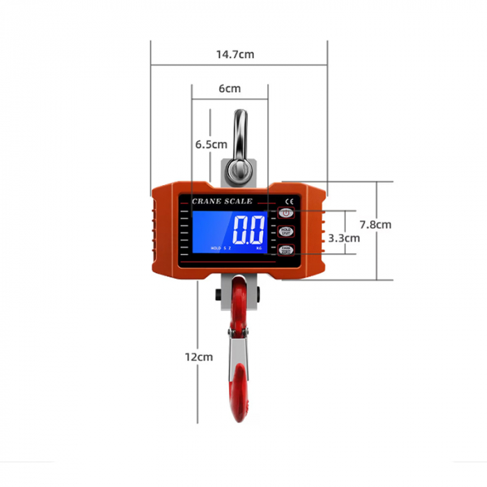 Cantar electronic cu carlig suspendat 1000 kg, si telecomanda Crane Scale [5]