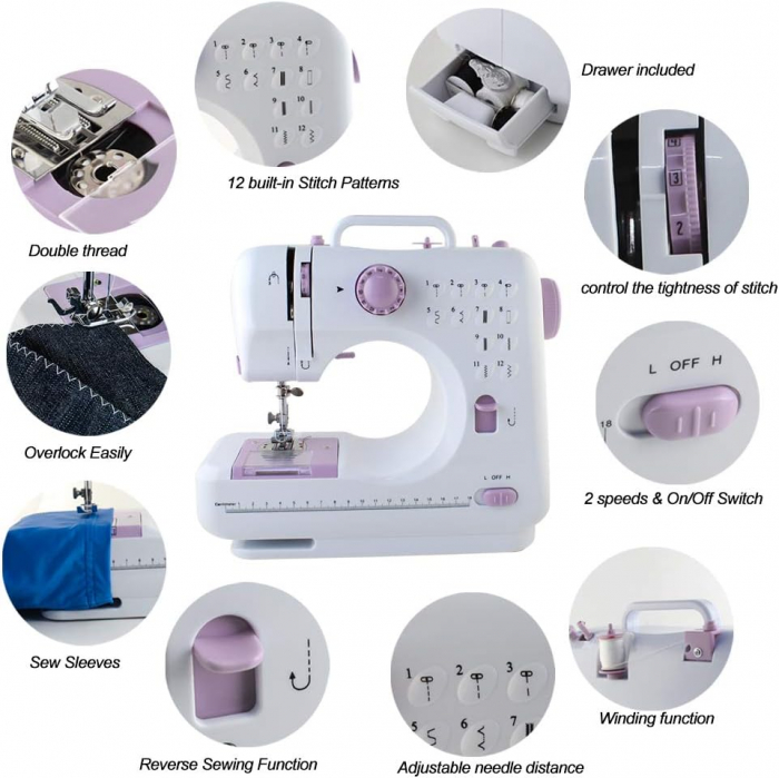 Masina de cusut multifunctionala cu 12 modele de cusut incorporate [2]