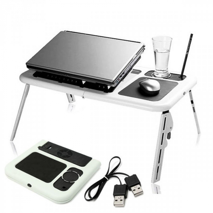 Masuta multifunctionala pentru laptop cu 2 ventilatoare E-Table [2]