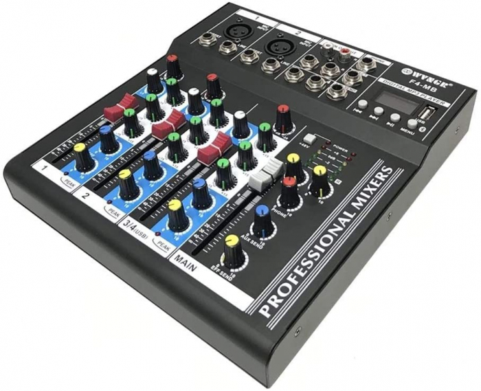 Mixer audio digital profesional fara amplificare Bluetooth WVNGR F4-MB [3]