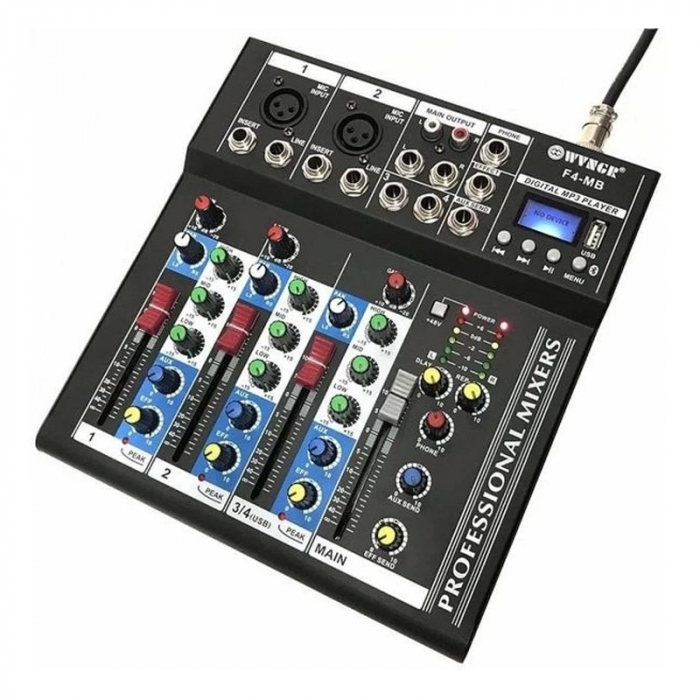 Mixer audio digital profesional fara amplificare Bluetooth WVNGR F4-MB [2]