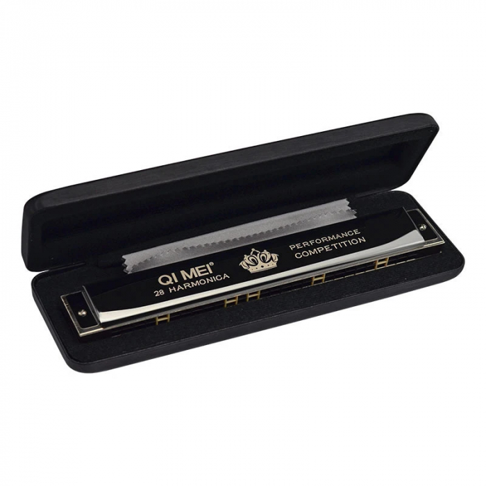 Muzicuta profesionala metalica in cutie Harmonica 28 note [2]
