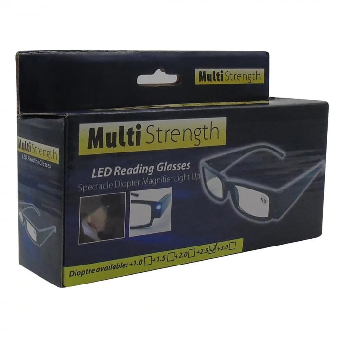 Ochelari pentru citit dotati cu 2 LEDuri si dioptrii +2.00,Multi Strength [6]