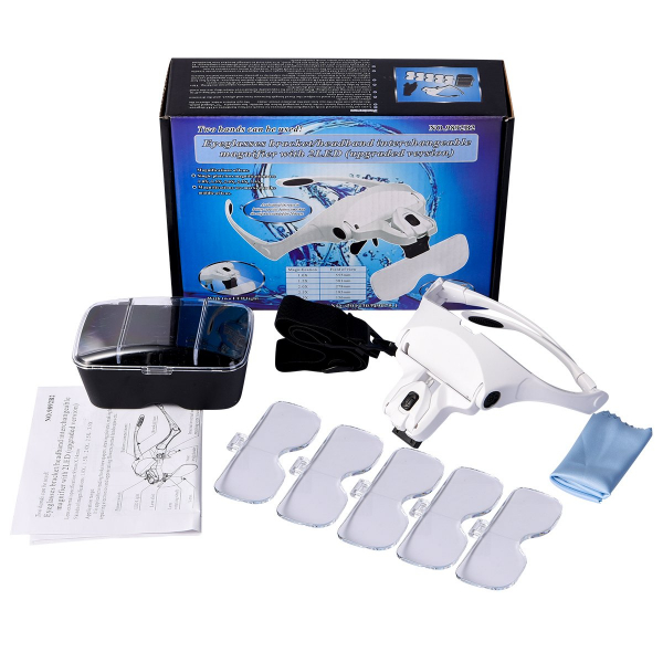 Lupa tip ochelari 9892B2, cu iluminare led si lentile interschimbabile [4]
