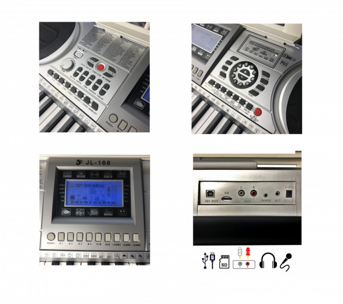 Orga electronica profesionala JL-168, cu 61 clape imitatie pian Touch Sensitive [4]