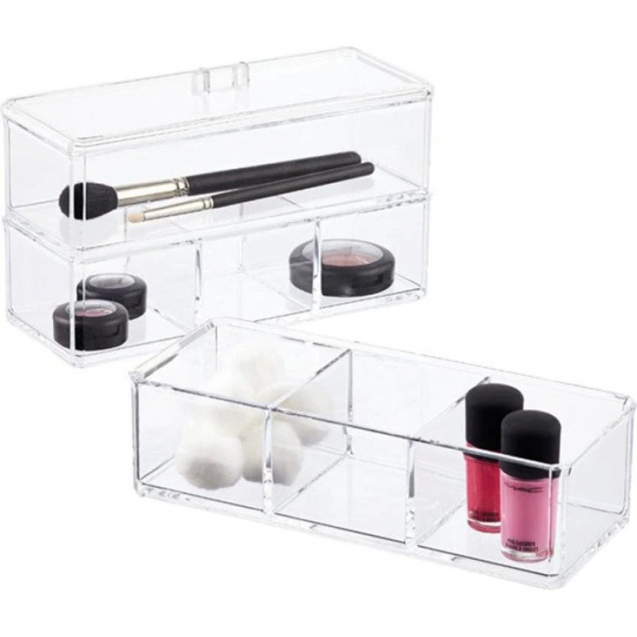 Organizator de cosmetice sau bijuterii,din acril transparent cu 2 sertare [2]