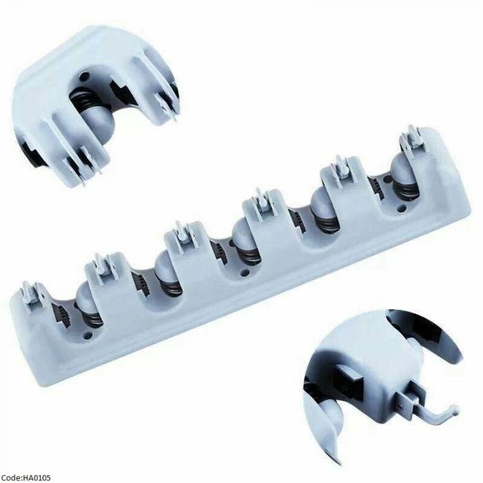 Organizator multifunctional pentru maturi si mopuri, de perete cu 6 carlige [5]