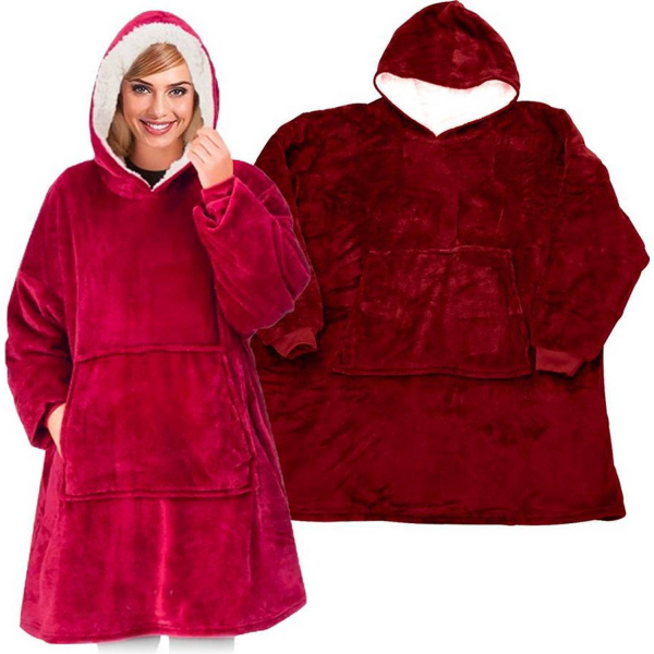Patura cu maneci stil hanorac cu gluga si buzunar,Huggle Hoodie [4]