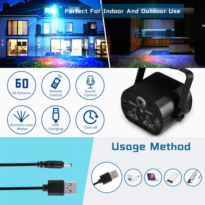 Proiector de lumini Disco cu efecte Laser pentru evenimente [6]