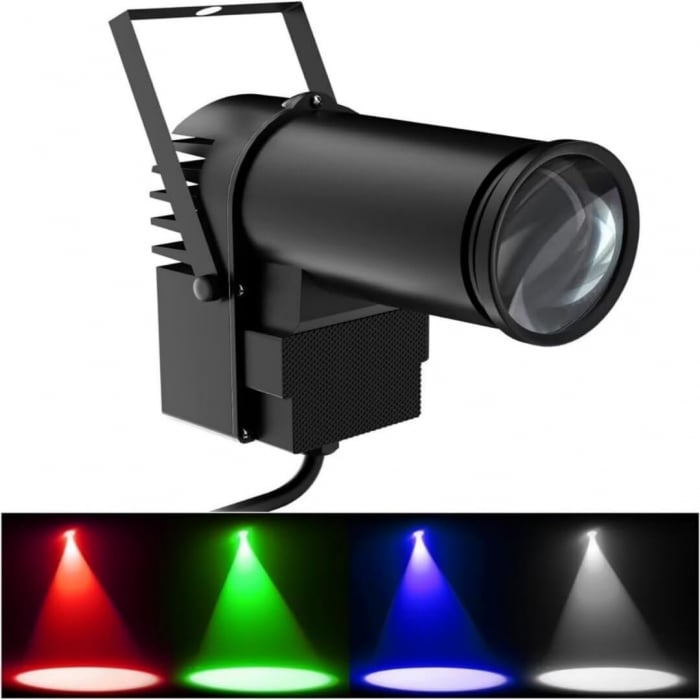 Proiector LED RGB 10w pentru globul cu oglinzi si  focalizare [4]