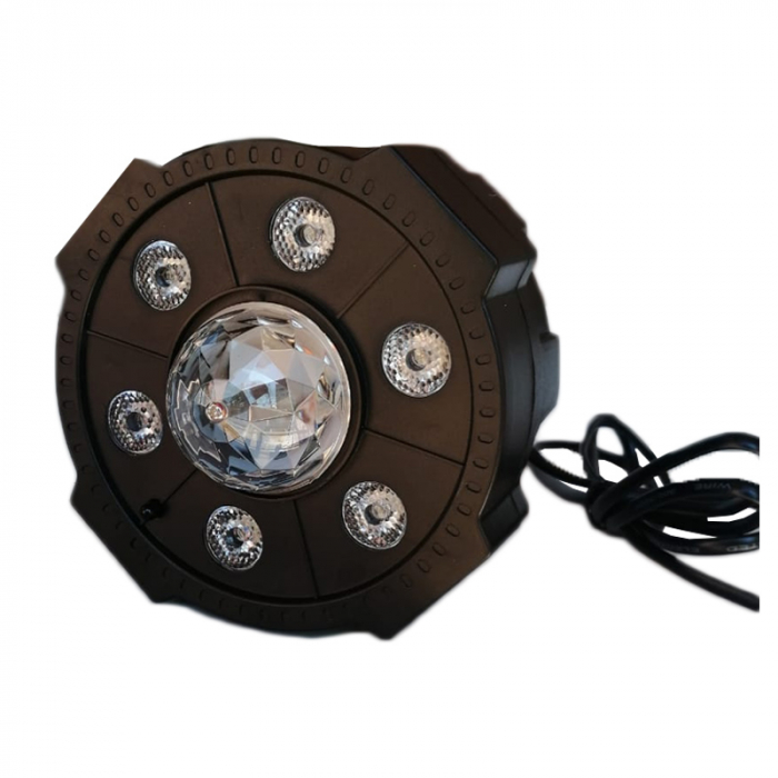 Proiector Jocuri Lumini Disco cu Telecomandă, Muzică USB și Bluetooth, 6+1 LED RGB [3]