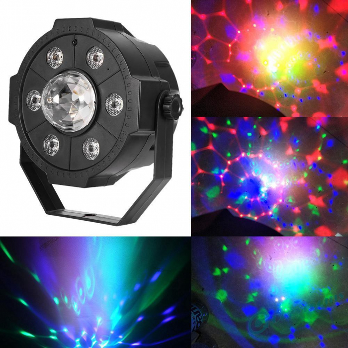 Proiector Jocuri Lumini Disco cu Telecomandă, Muzică USB și Bluetooth, 6+1 LED RGB [2]