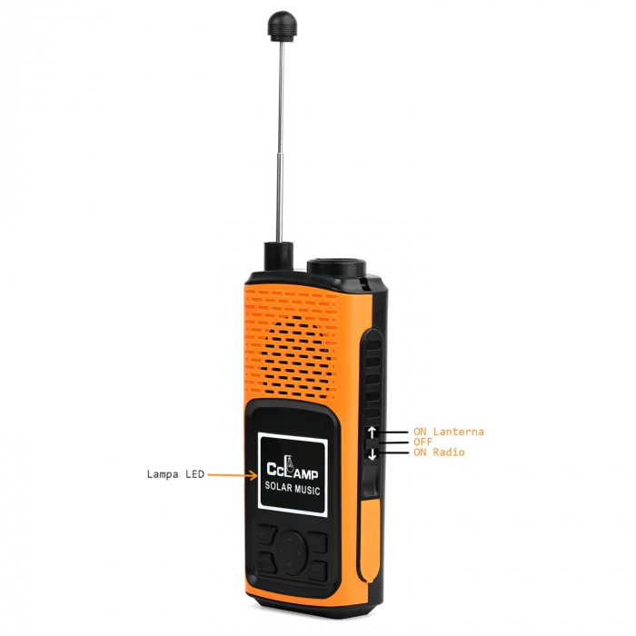 Radio portabil cu lanterna,alimentare duala solar si retea,CcLamp CL-601 [4]