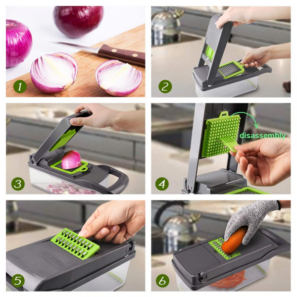 Razatoare multifunctionala pentru legume cu 7 accesorii interschimbabile [3]