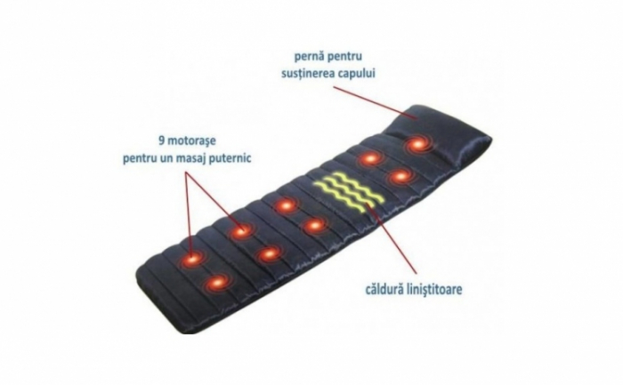 Saltea de masaj cu vibratii si incalzire 2-in-1,Massage 9 [2]