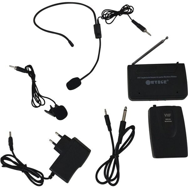 Set 2 microfoane wireless tip lavaliera si Over-head cu receptor WVNGR WG-4001 D [1]