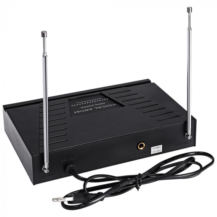 Set 2 microfoane profesionale wireless cu receiver, VHF Weisre WM-03V [5]