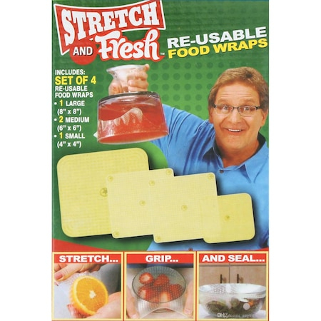 Set 4 folii pentru alimente din silicon reutilizabile, Stretch and Fresh [6]