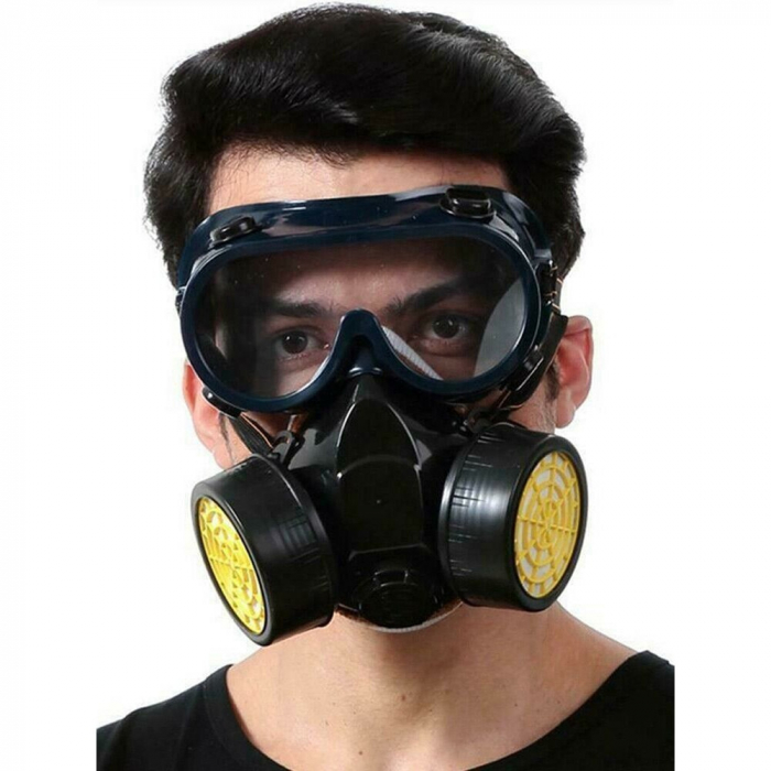 Set ochelari si masca de protectie cu 2 filtre de carbon activ, pentru lucru in mediu chimic [2]