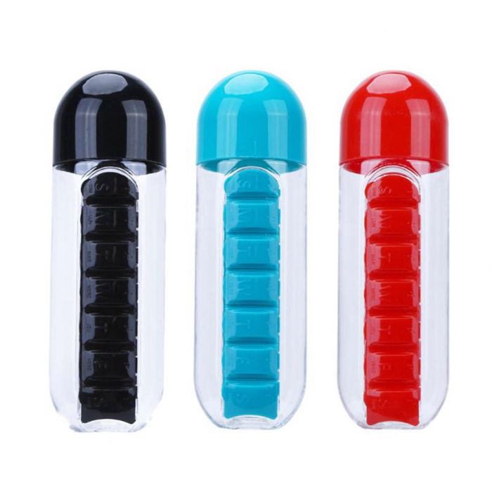 Sticla de apa cu organizator de vitamine sau medicamente, Pill & Vitamin Organizer Water Bottle [4]