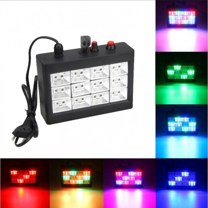 Stroboscop disco cu jocuri de lumini,Strobe 12 LED-uri [2]