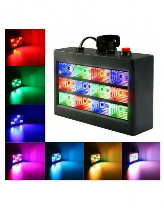 Stroboscop disco cu jocuri de lumini,Strobe 12 LED-uri [5]