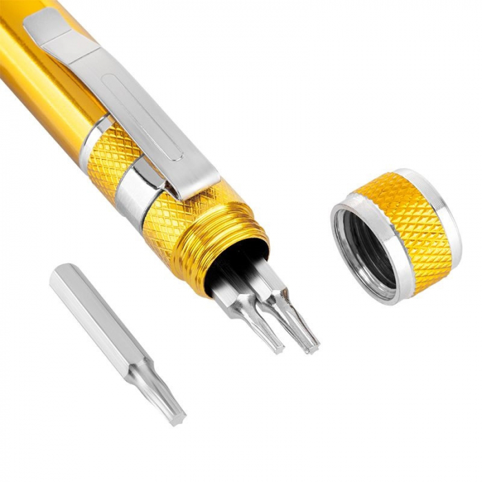 Surubelnita magnetica tip stilou cu set 9 in 1 pentru telefoane si laptopuri [3]