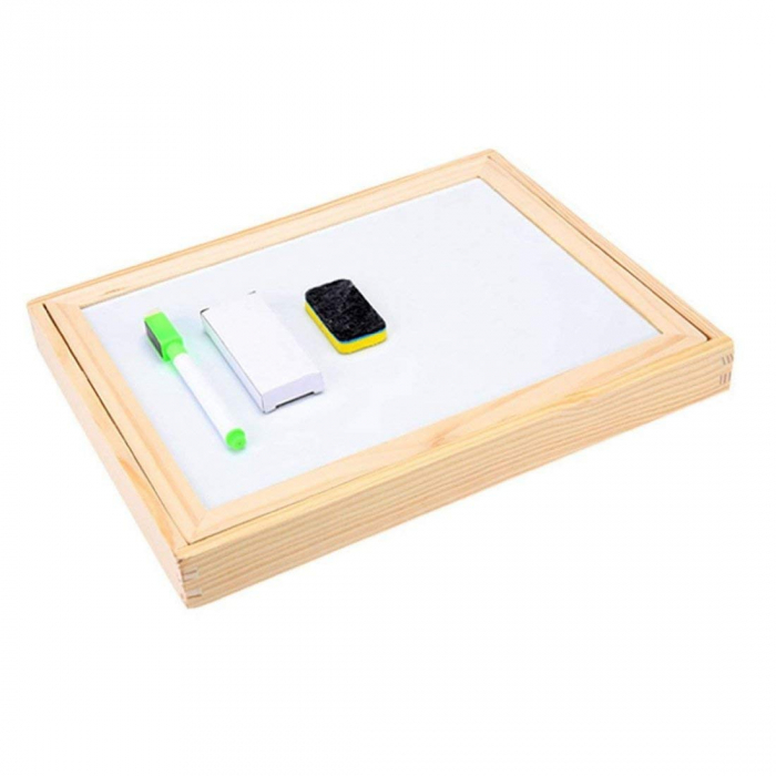 Tablita magnetica cu 2 fete si accesorii cu puzzle magnetice [4]
