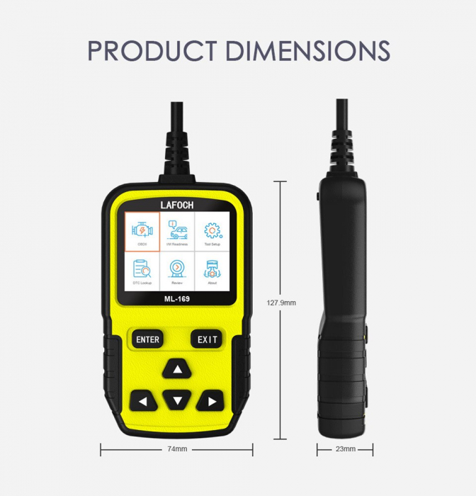 Tester auto profesional universal OBD2 Lafoch ML-169, pentru diagnoza auto [3]