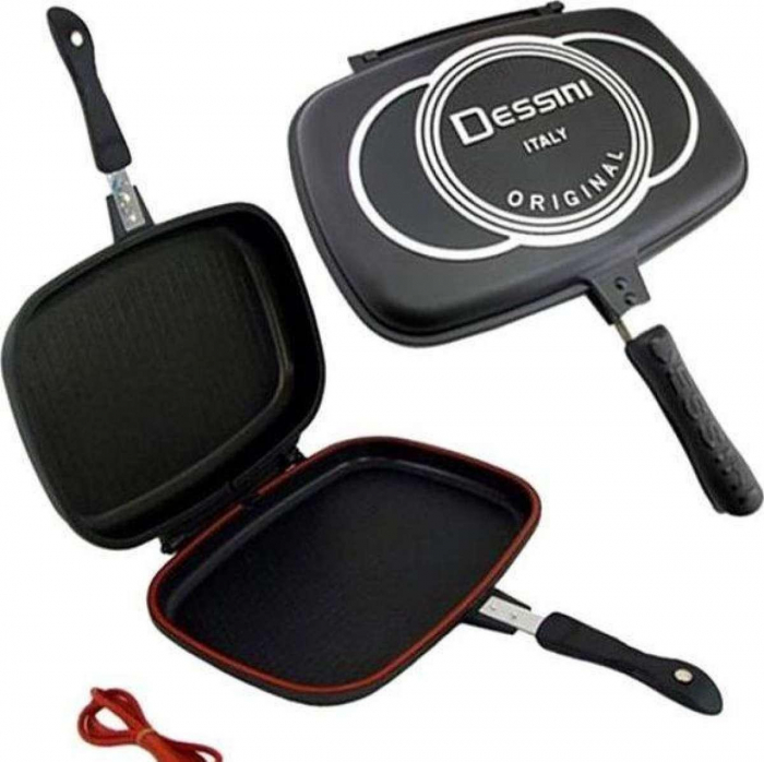 Tigaie Doubletta 36 cm antiaderenta teflonata,tip grill Dessini Italy [2]