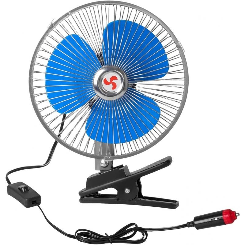 Ventilator auto oscilant metalic cu mufa de bricheta 12V, diametru 20 cm [1]