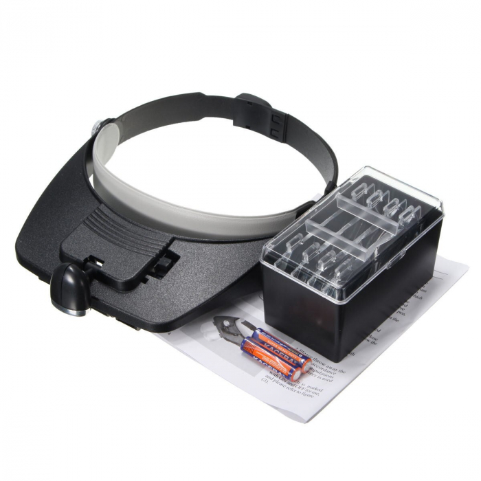 Viziera cozoroc cu 4 lentile lupe de schimb si 2 lumini LED-uri, MG81001 [2]