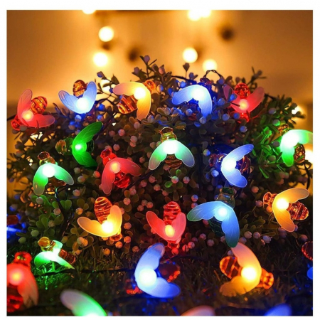 Instalatie solara liniara tip snur 6.5m cu 50 LED-uri Albine Multicolor [3]