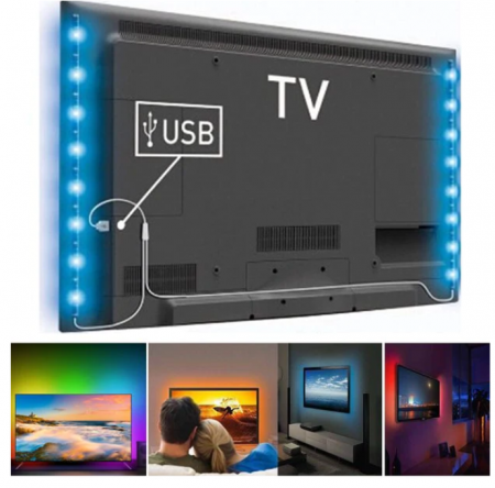 Banda pentru iluminare fundal TV USB, LED Ambilight, cu telecomanda si alimentare [2]