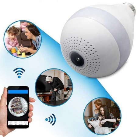 Camere supraveghere IP - Camera de supraveghere in bec cu vedere Panoramica 360 grade, IP Wireless