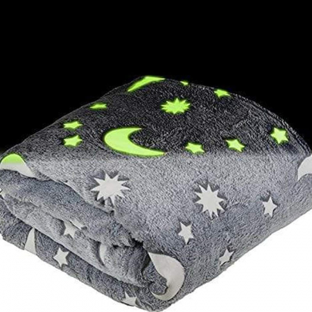 Paturi si saltele cu masaj - Paturica Magica pentru copii, Glow In The Dark pufoasa cu efect fosforescent
