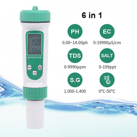 Tester profesional pH-786,Multimetru 6 in1 pH/EC/TDS/Salt/S.g/TEMP meter pentru lichide [1]