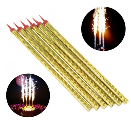 Accesorii pentru petrecere - Set 6 Artificii de tort 30 cm,durata de ardere 120 secunde