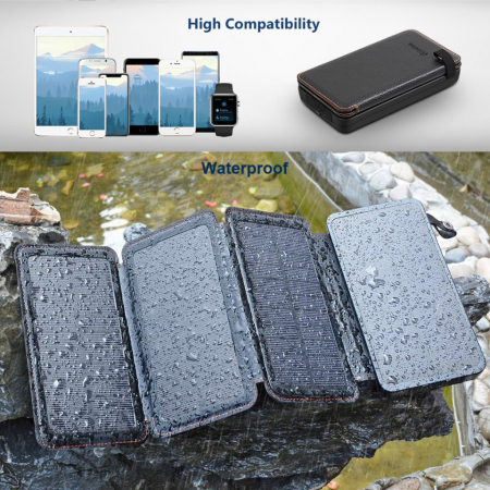 Baterie Externa Powerbank cu incarcare solara 30000 mAh, cu 4 panouri solare de incarcare [3]