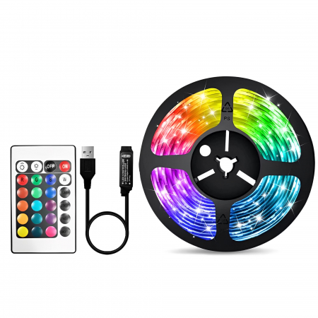Banda pentru iluminare fundal TV USB, LED Ambilight, cu telecomanda si alimentare [1]