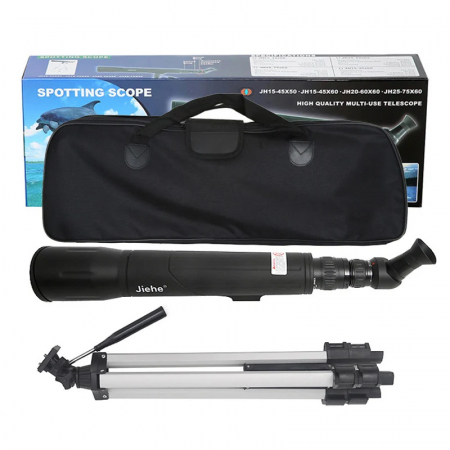 Binocluri & Lunete - Luneta astronomie terestra Jiehe JH25-75x60 de tip monocular cu zoom si husa