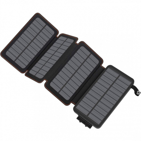 Baterie Externa Powerbank cu incarcare solara 30000 mAh, cu 4 panouri solare de incarcare [0]