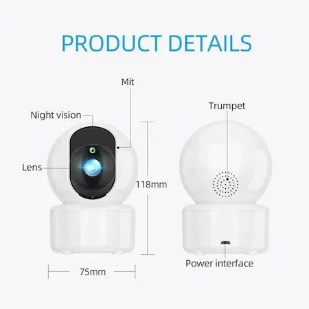 Camera de supraveghere Jortan JT-8183, cu Wifi, IP44 si functie Baby Monitor [1]