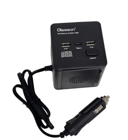 Invertor auto Olesson 12V-24V la 220V cu putere 150 W si 2 porturi USB [2]