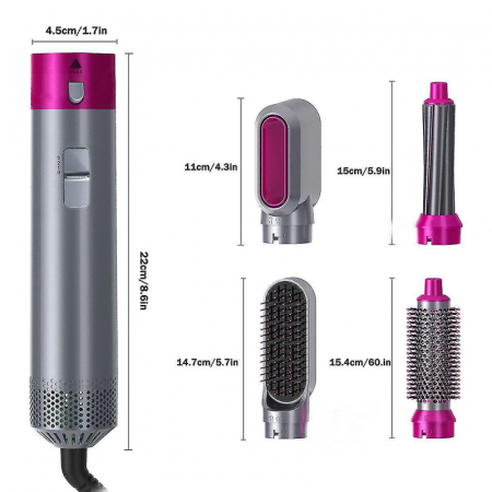 Perie de par electrica Profesionala 5 in 1 Hot Air Styler cu multiple accesorii incluse [1]