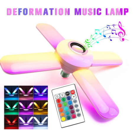 Bec cu lumina multicolora RGB, 4 brate mobile, boxa prin Bluetooth si telecomanda [3]