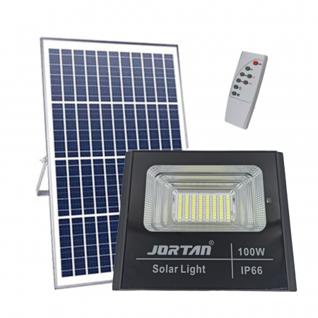 Proiector LED 100W alb rece cu panou solar si telecomanda Jortan JT-BJ100W-TZ [2]